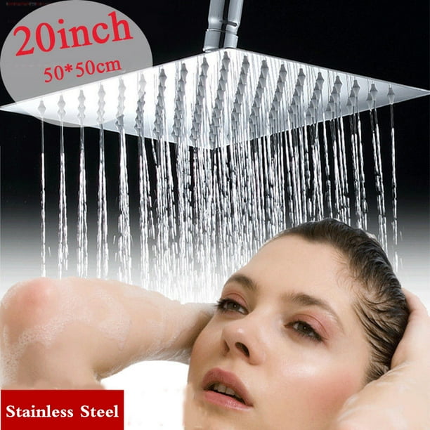 24"Square Stainless Steel Shower Head Rain Shower Top Sprayer Bathroom Faucet 24"Square Stainless Steel Shower Head Rain Shower Top Sprayer Bathroom Faucet
